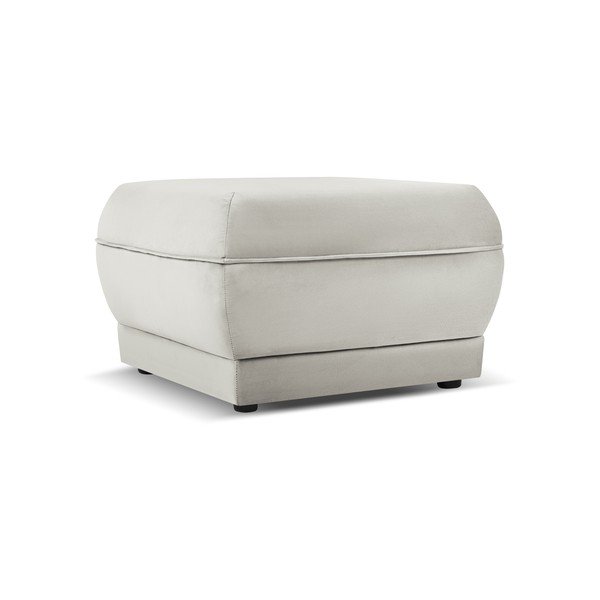 Sgabello in velluto beige Lando - Micadoni Home-image-2