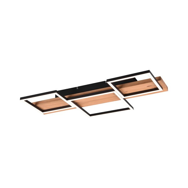 Plafoniera nero-color legno a LED dimmerabile 34x65 cm Harper - Trio-image-2