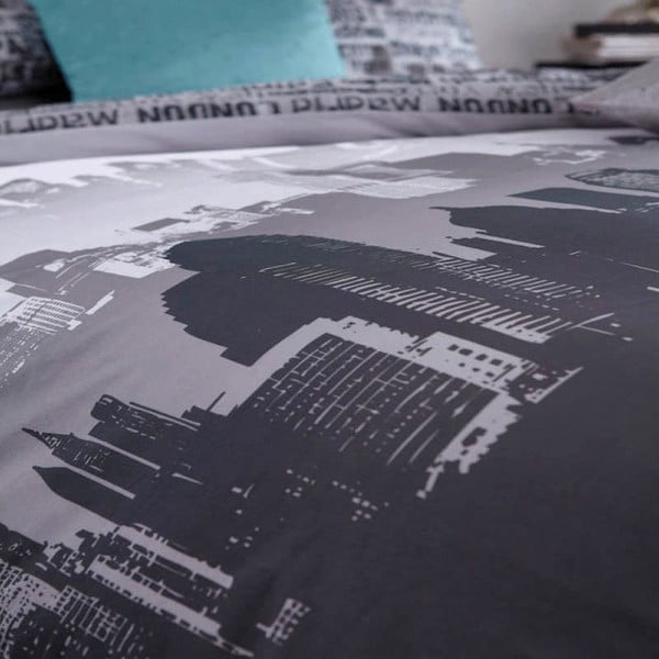 Povlečení s motivem města Catherine Lansfield, 135 x 200 cm-image-1