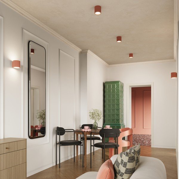 Lampada da parete color pesca ø 10 cm Zora – Sollux-image-4