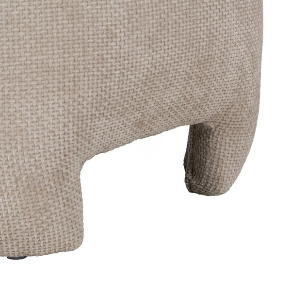 Poggiapiedi beige con rivestimento in ciniglia – Ixia-image-3