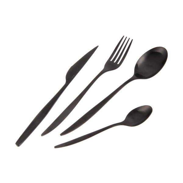 Posate nere in acciaio inox 24 pz – Orion