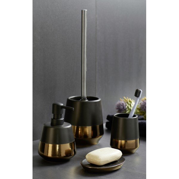 Set di accessori da bagno in ceramica nera Brandol - Wenko-image-1