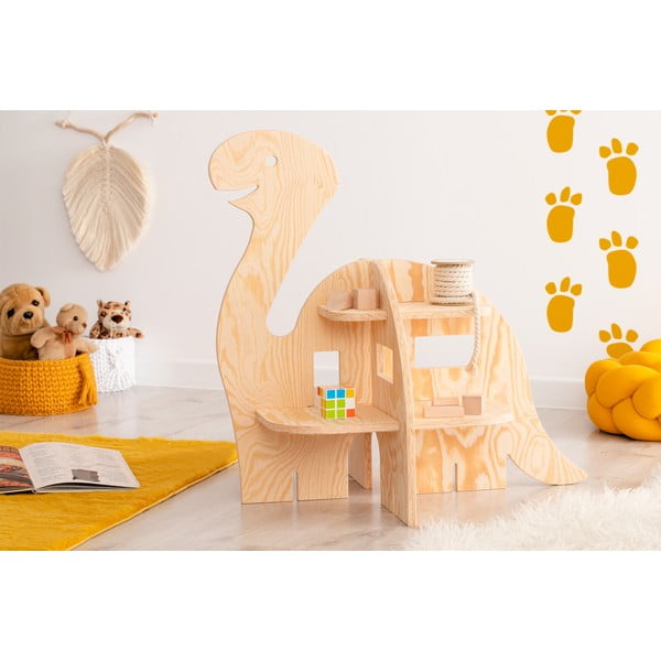 Libreria per bambini in pino decorato in colore naturale 72x68 cm Diplo - Adeko