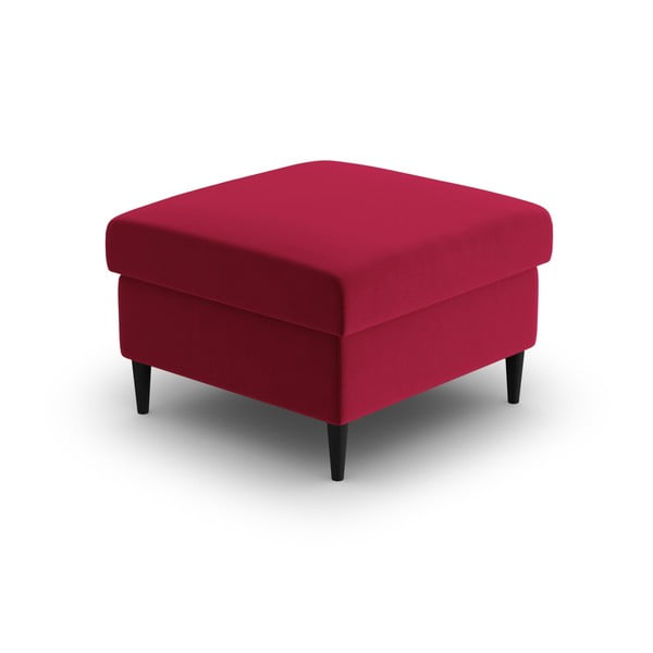 Poggiapiedi rosso con rivestimento in velluto Kyoto – Cosmopolitan Design-image-2
