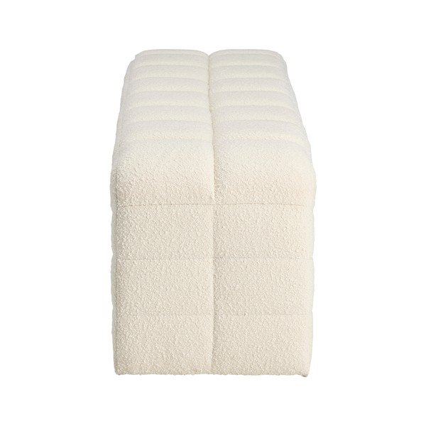 Panchina color crema in imbottito con rivestimento in bouclé Fanita – Ellos Home-image-3
