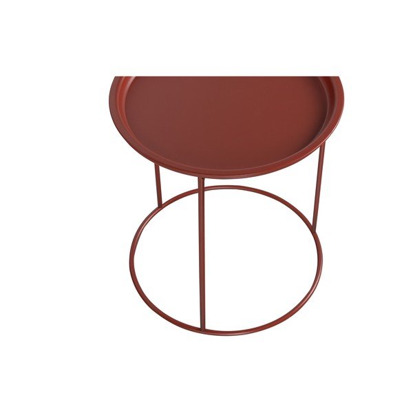 Tavolino rosso , ø 40 cm Ivar - WOOOD-image-3
