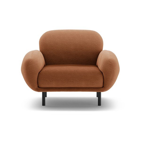 Poltrona color terracotta con rivestimento in bouclé Poppy – Micadoni -image-1