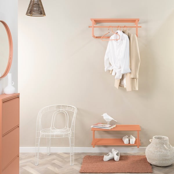 Attaccapanni da parete color salmone in metallo con scaffale 76 cm Marco – Spinder Design-image-3