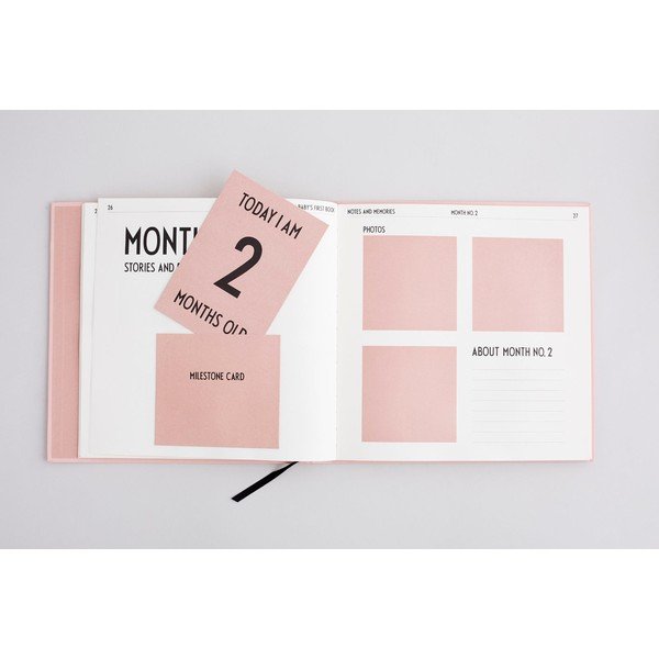 Libro di ricordi rosa per bambini Baby's First Book - Design Letters-image-3
