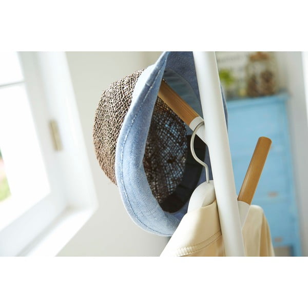 Appendiabiti a pavimento bianco con dettagli in faggio Appendiabiti a palo Plain - YAMAZAKI-image-2