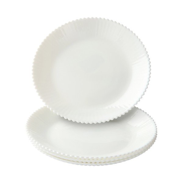 Set di piatti bianchi in vetro 4 pz ø 25 cm Alessia – Jotex