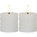 Set di 2 candele LED in cera bianca, altezza 7,5 cm Flamme Swirl - Star Trading
