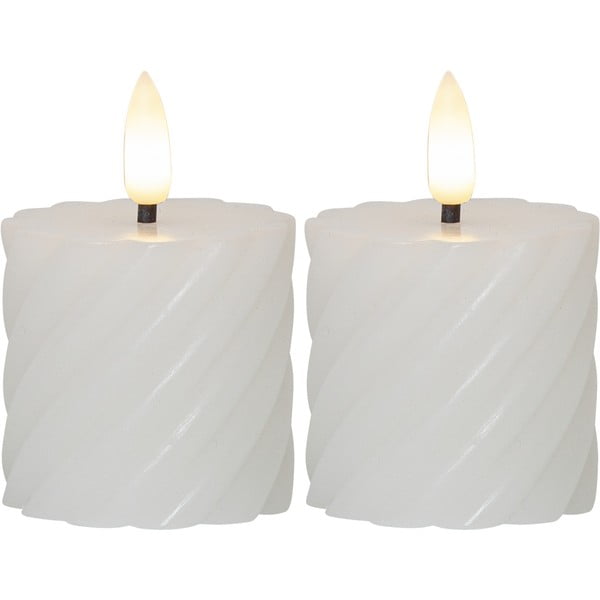 Set di 2 candele LED in cera bianca, altezza 7,5 cm Flamme Swirl - Star Trading