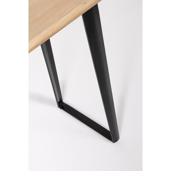 Tavolo consolle nero/colore naturale chiaro con piano in legno di mango 40x130 cm Nashik – Bizzotto-image-3