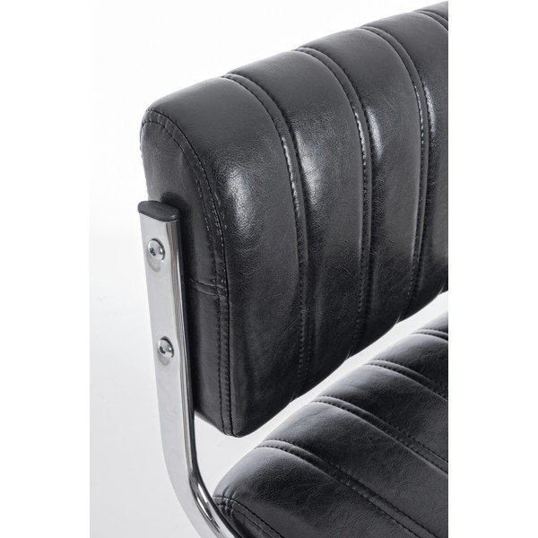 Sgabello da bar nero in similpelle con altezza regolabile/girevole Barclay – Bizzotto-image-2