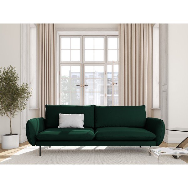 Divano in velluto verde scuro 230 cm Vienna - Cosmopolitan Design-image-1