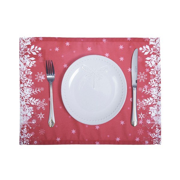 Set di 2 tovagliette rosse con motivo natalizio Mike & Co. NEW YORK Fiocchi di neve al miele, 33 x 45 cm - Mike & Co. NEW YORK-image-2