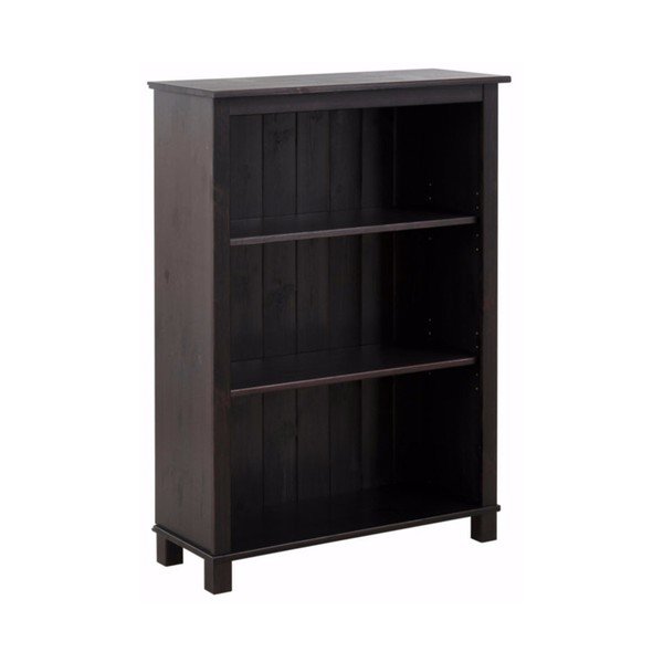 Libreria bassa marrone scuro in legno di pino massiccio Pinto - Støraa