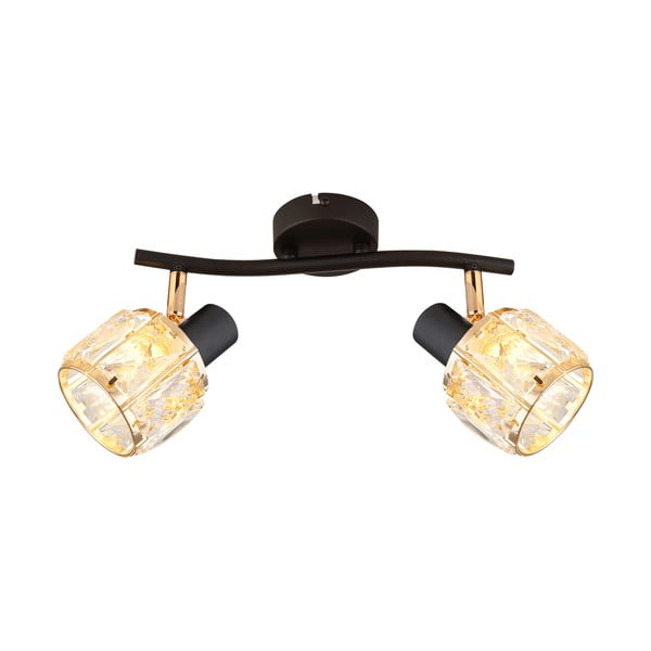 Lampada da soffitto con paralume in vetro nero e oro 28x9 cm Dubai - Candellux Lighting