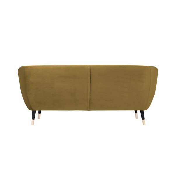 Divano giallo senape con gambe nere Benito, 188 cm - Mazzini Sofas-image-4