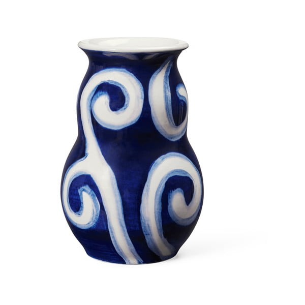 Vaso in gres blu dipinto a mano Tulle - Kähler Design