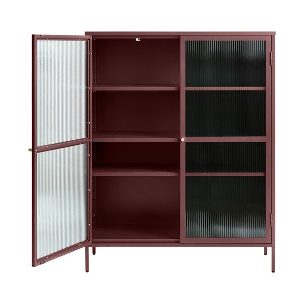 Vetrina rossa in metallo 111x140 cm Bronco - Unique Furniture-image-2