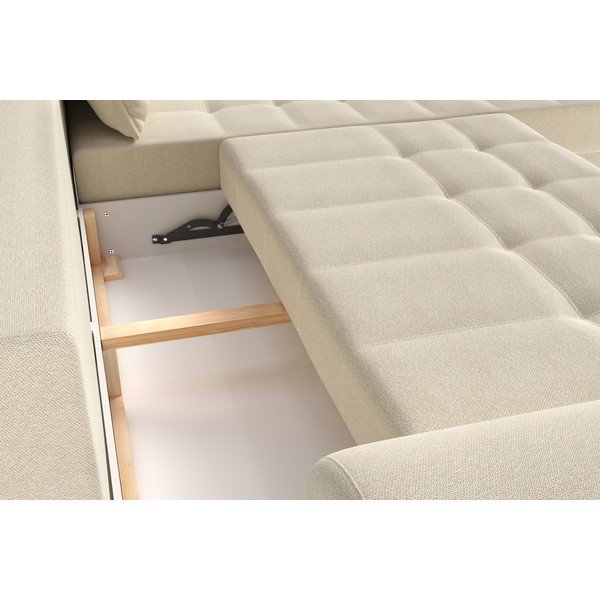 Divano letto angolare crema (penisola a destra) Balitco - Ropez-image-1