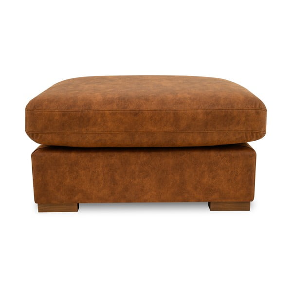 Pouf in similpelle marrone cognac Hamburg - Scandic-image-2