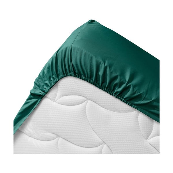 Lenzuolo elasticizzato verde in cotone biologico 180x200 cm Biolina - douceur d'intérieur-image-3