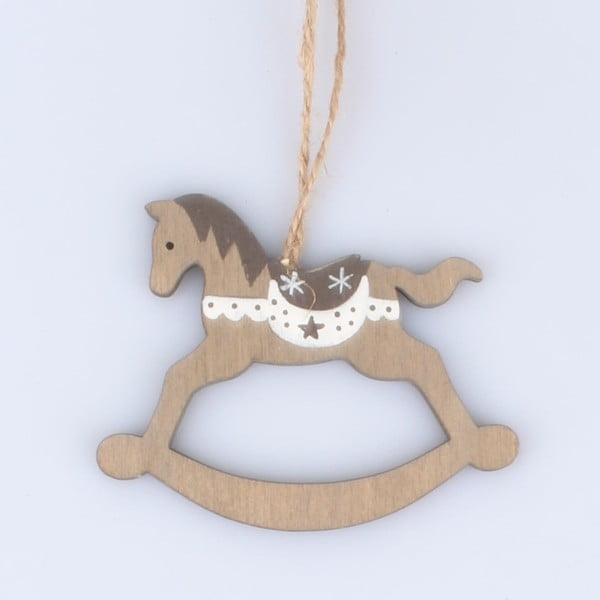 Set di 5 decorazioni pendenti in legno a forma di cavallo a dondolo - Dakls