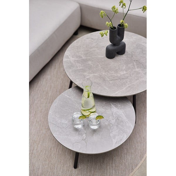 Tavolino da giardino rotondo con piano in ceramica ø 60 cm Monaco – Hartman