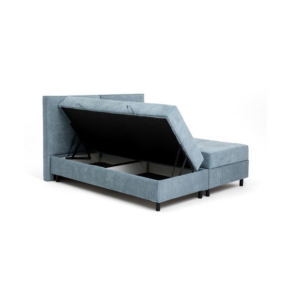 Letto boxspring blu con contenitore 180x200 cm Elva Bold – Bonami Selection-image-4