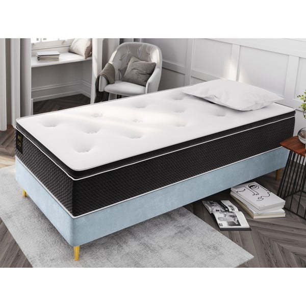 Letto singolo in velluto azzurro, 90 x 200 cm Lia - Cosmopolitan Design-image-1