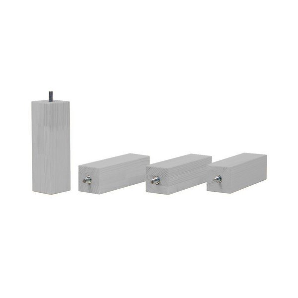 Set di 4 gambe allungate grigie in legno di abete rosso per letto, altezza 20 cm - Benlemi