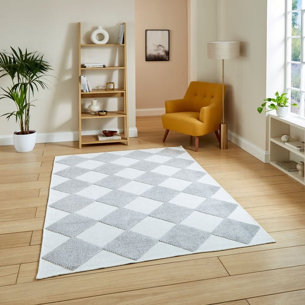 Tappeto bianco e grigio chiaro lavabile 200x290 cm Lyna Cream&Grey – Think Rugs-image-1