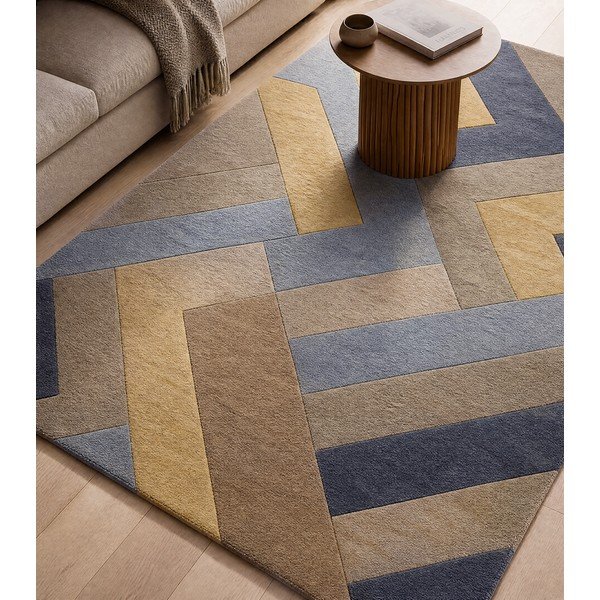Tappeto grigio e giallo Big Zig, 160 x 230 cm Reef - Asiatic Carpets-image-1