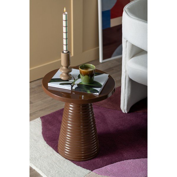Tavolino rotondo in metallo ø 40 cm Catania Ribbed – Leitmotiv-image-1