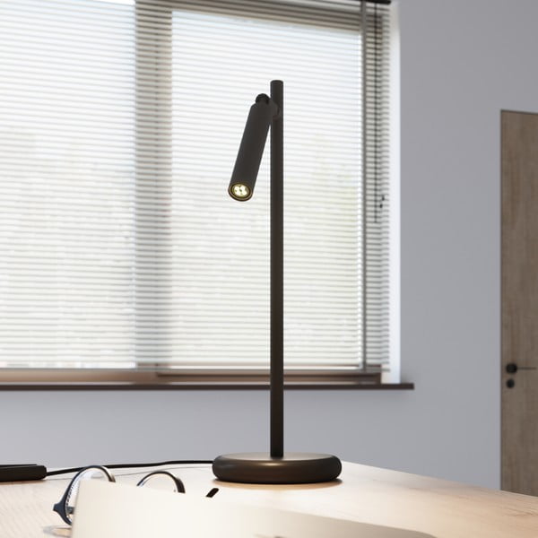 Lampada da tavolo nera (altezza totale 43 cm) Fideus – Sollux-image-1