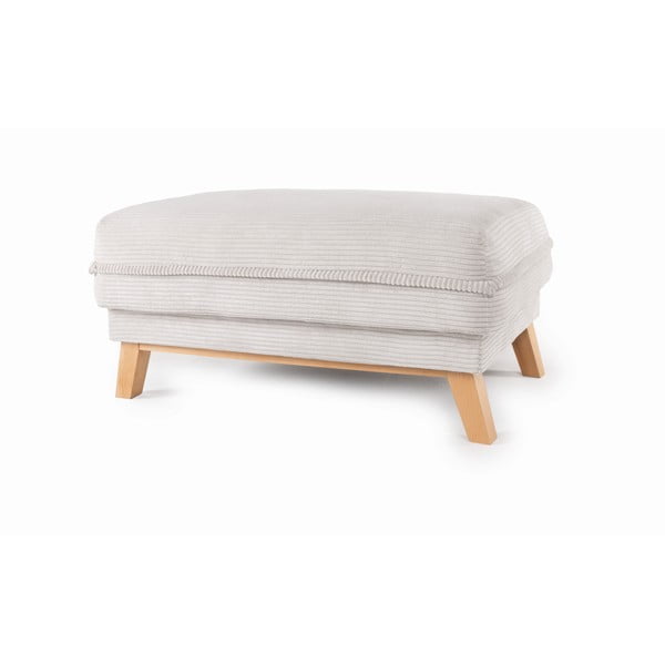 Poggiapiedi beige con rivestimento in velluto a coste Tori – Bonami Selection-image-2