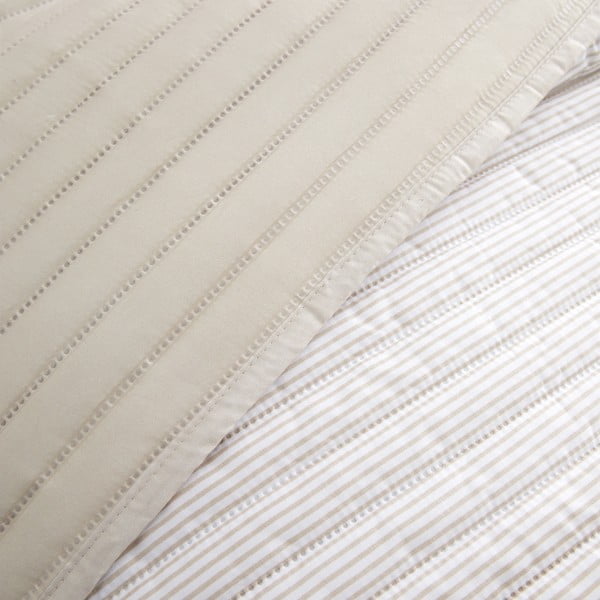 Copriletto beige con rivestimento trapuntato 220x230 cm Stripe – Catherine Lansfield-image-2
