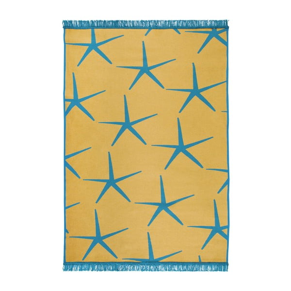Tappeto bifacciale blu e giallo Starfish, 150 x 215 cm - Cihan Bilisim Tekstil