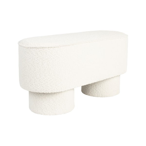 Panchina bianca con rivestimento in bouclé Marcos – White Label-image-1