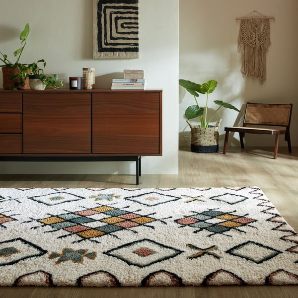 Tappeto in lana color crema tessuto a mano 160x230 cm Moroccan Midar - Flair Rugs-image-1
