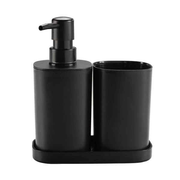 Set di accessori da bagno in plastica nera Vita - douceur d'intérieur