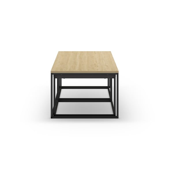 set di 3 tavolini in colore grigio-naturale 60x110 cm Camelia - Marckeric-image-3