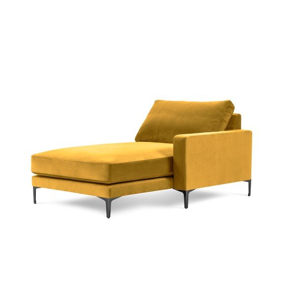 Poltrona lounge in velluto giallo, angolo destro Harmony - Kooko Home-image-2