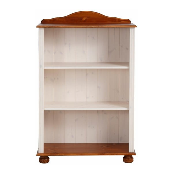 Libreria color legno naturale-bianca in legno di pino 77x116 cm Ella - Støraa