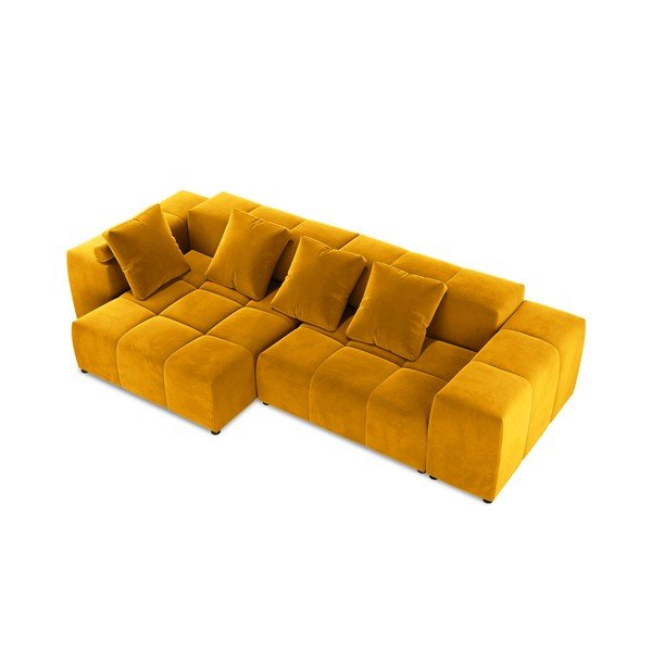 Divano angolare in velluto giallo (variabile) Rome Velvet - Cosmopolitan Design-image-3