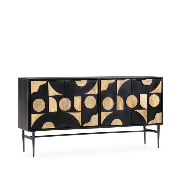 Cassettiera nera in mango massiccio 175x90x40 cm Navya – MOME-image-2